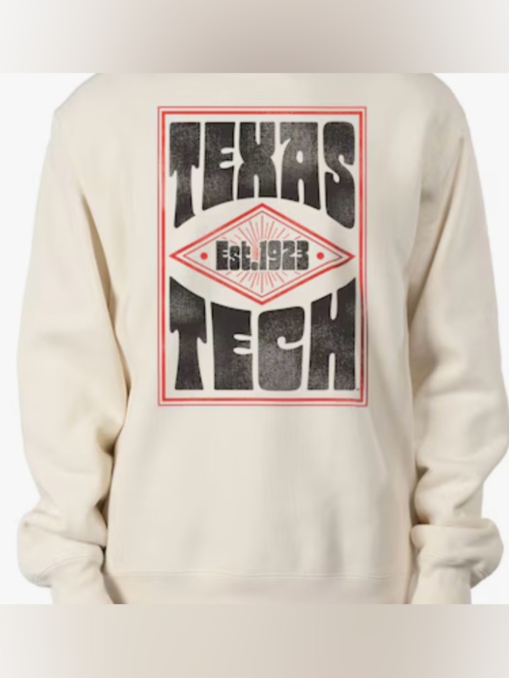 NWOT USCAPE Cream Texas Tech Red Raiders Premium Heavyweight Sweatshirt. XL.